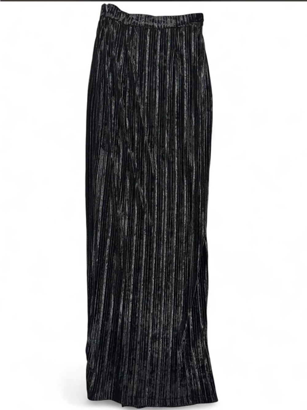 JLUXLABEL Black High-Slit Velvet Maxi Skirt - Picture 5 of 6